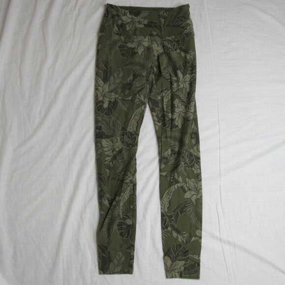Victoria's Secret PINK YOGA Green Tropical Print Leggings Women's S Small - Picture 7 of 9